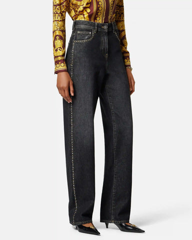 Embellished High-Waist Regular Jeans