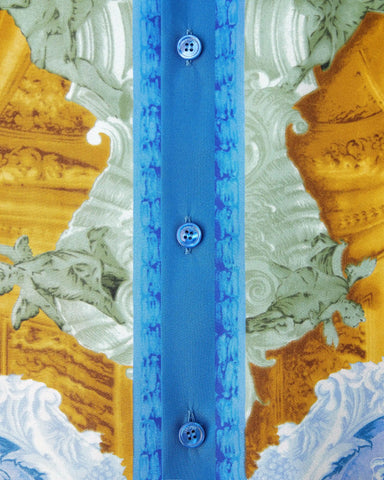 Printed Silk Twill Slim Shirt