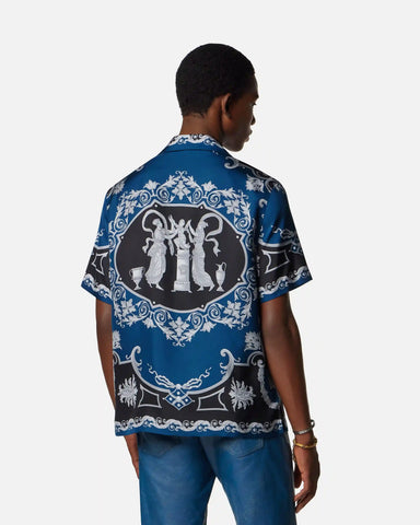Printed Silk Twill Slim Shirt