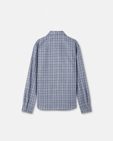 Checked Wool Flannel Zip Overshirt