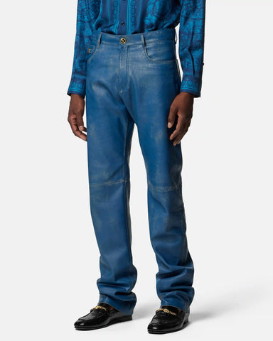 Distressed Leather Pants