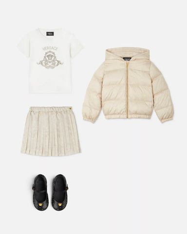Kids Printed Twill Pleated Skirt