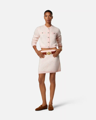 Jacquard Mohair Knit Mini Skirt