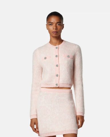 Jacquard Mohair Knit Cardigan