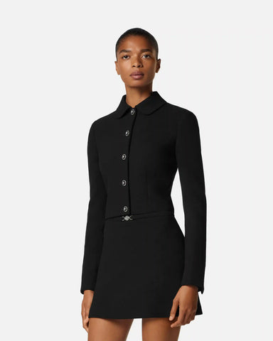 Double-Wool CrÃªpe Crop Jacket
