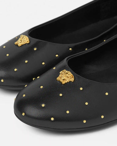 Kids Embellished Leather Ballerinas