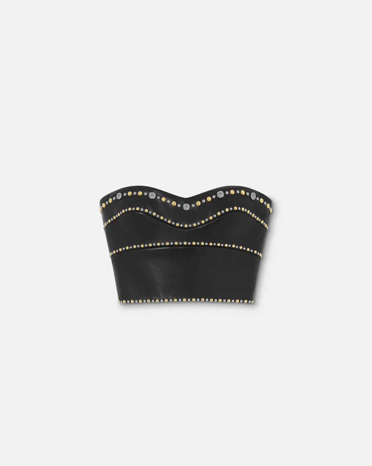Embellished Leather Bustier