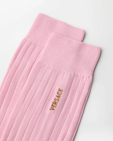 Embroidered Cotton Ribbed Socks