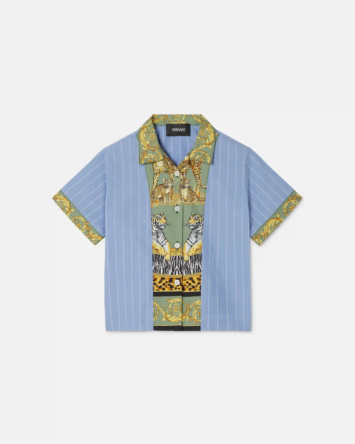 Kids Printed Striped Cotton-Poplin Shirt