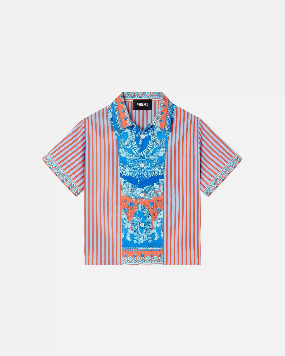 Kids Printed Striped Cotton-Poplin Shirt