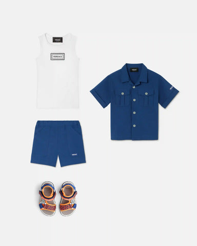 Kids Embroidered Cotton Shorts