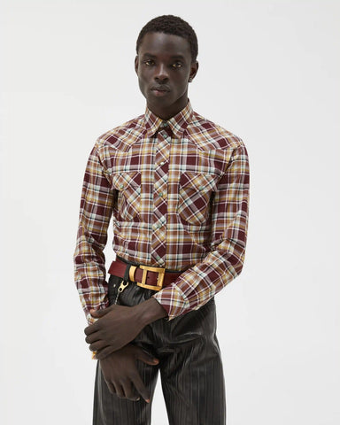 Checked Cotton-Poplin Slim Shirt
