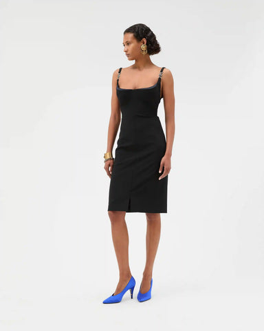 Compact Viscose-Jersey Midi Dress