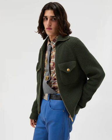 Wool Knit Zip Sweater
