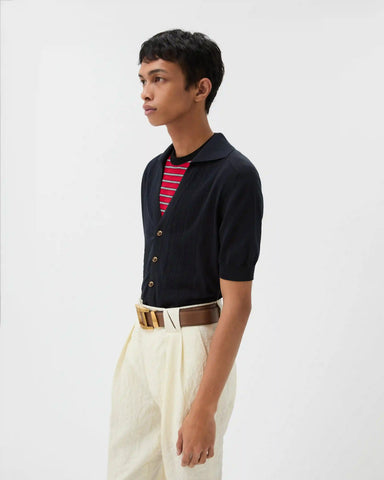 Silk-Cotton Knit Polo