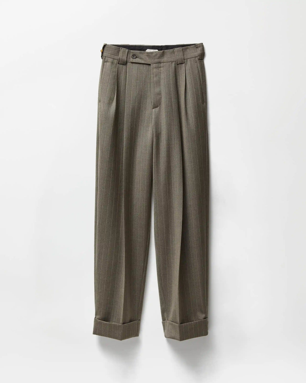 Pinstripe Wool Twill Oversized Pants