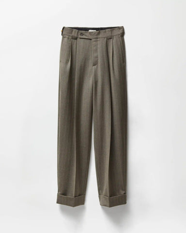 Pinstripe Wool Twill Oversized Pants