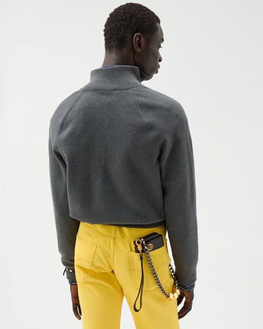 Embroidered Jacquard Cotton Knit Zip Sweater