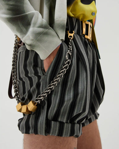 Pinstripe Wool Formal Shorts