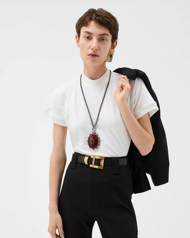 Embroidered Stretch Cotton-Jersey T-Shirt