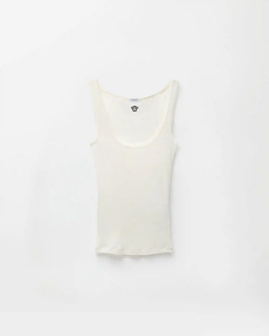 Embroidered Ribbed Wool Tank Top