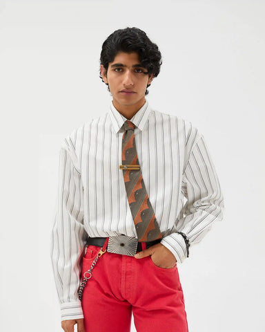 Striped Cotton-Poplin Loose Shirt