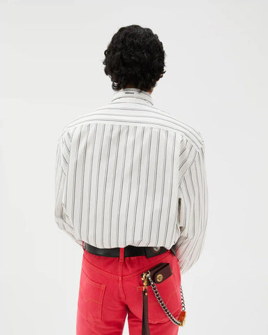 Striped Cotton-Poplin Loose Shirt