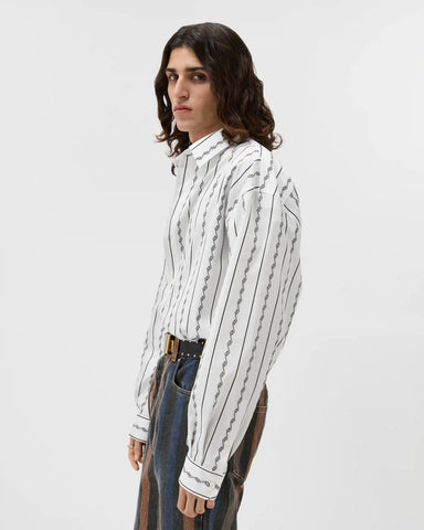 Jacquard Cotton-Silk Loose Shirt
