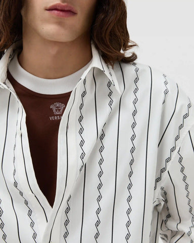 Jacquard Cotton-Silk Loose Shirt