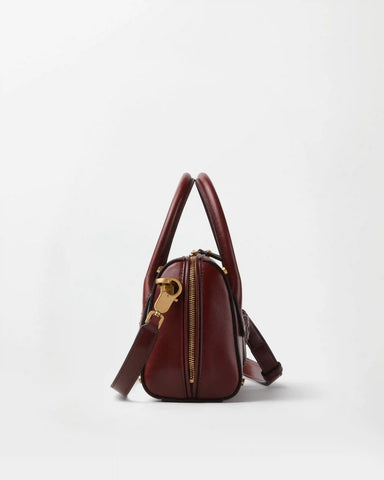 Roomy Small Leather Boston Bag