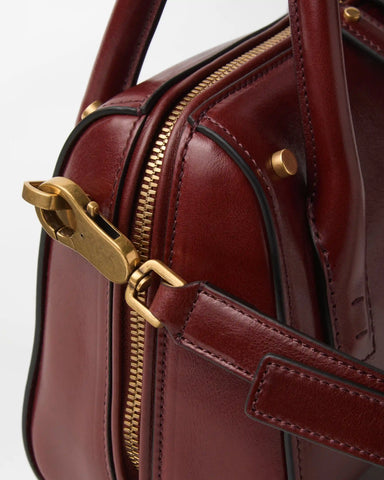 Roomy Small Leather Boston Bag