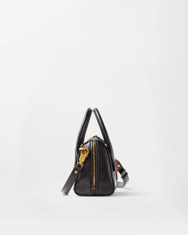 Roomy Small Leather Boston Bag