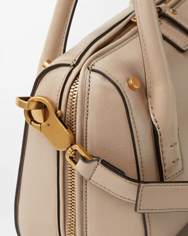 Roomy Small Leather Boston Bag