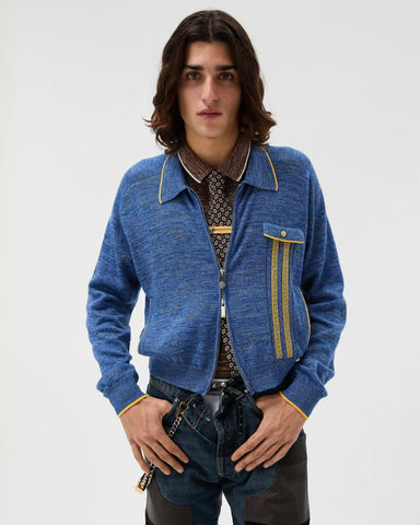 MoulinÃ© Jacquard Knit Zip Sweater