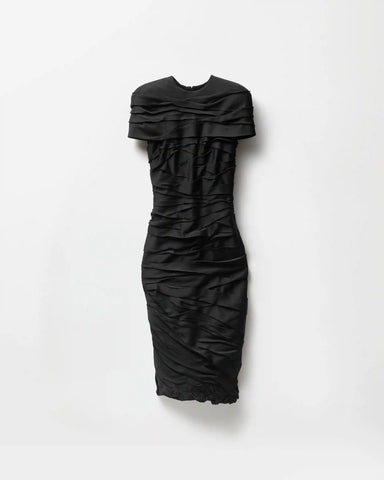 Draped Envers-Satin Midi Dress