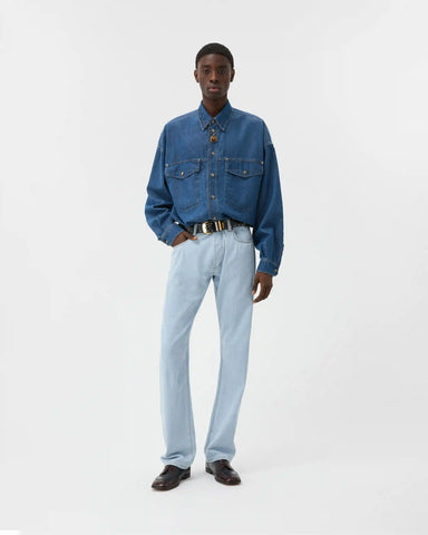 Straight Chambray Jeans