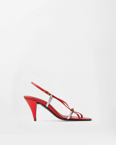 Valentina Metallic Sandals 80 mm