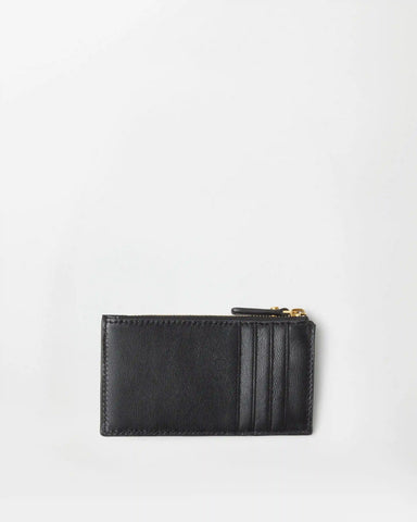 EmblÃ¨me Leather Zip Card Holder