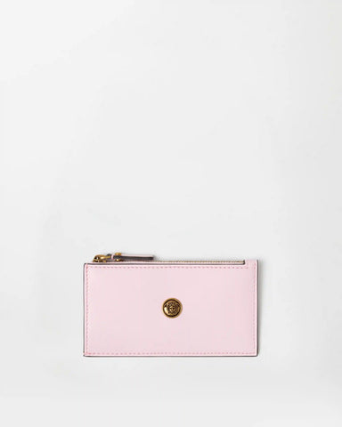 EmblÃ¨me Leather Zip Card Holder