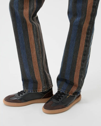 Greca Court Nappa & Suede Sneakers