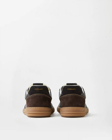 Greca Court Nappa & Suede Sneakers
