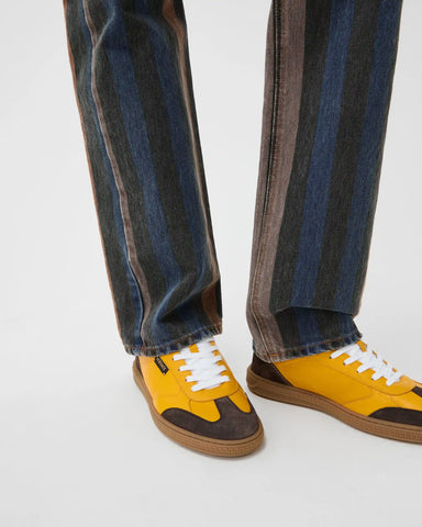 Greca Court Nappa & Suede Sneakers