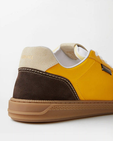Greca Court Nappa & Suede Sneakers