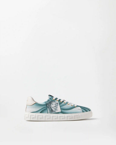 Greca Printed Canvas Sneakers