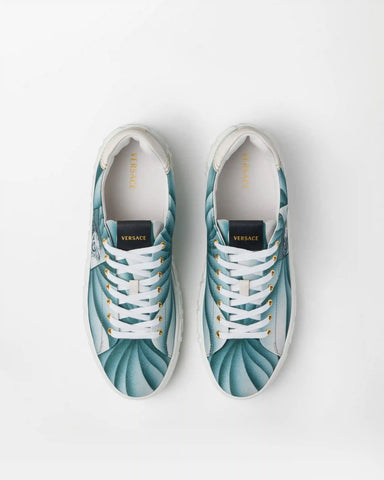 Greca Printed Canvas Sneakers