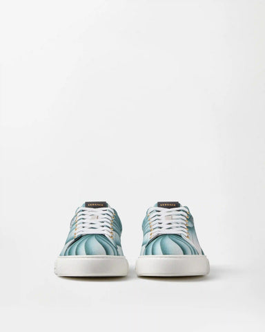 Greca Printed Canvas Sneakers