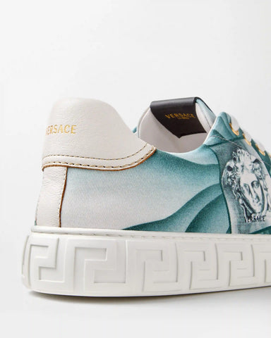 Greca Printed Canvas Sneakers