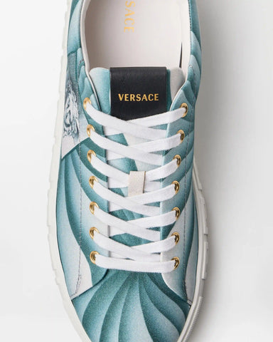 Greca Printed Canvas Sneakers