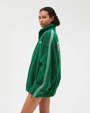 Cotton-Terry Jacquard Zip Sweatshirt