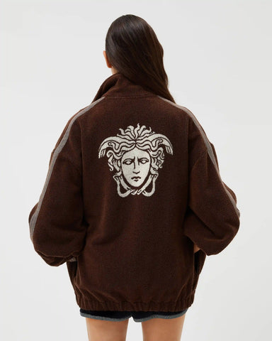 Cotton-Terry Jacquard Zip Sweatshirt